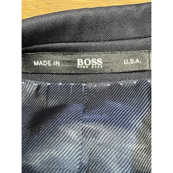 Hugo Boss Navy Wool Pasolini Movie Suit Jacket Designer Sport 48R See Notes - Picture 2 of 13